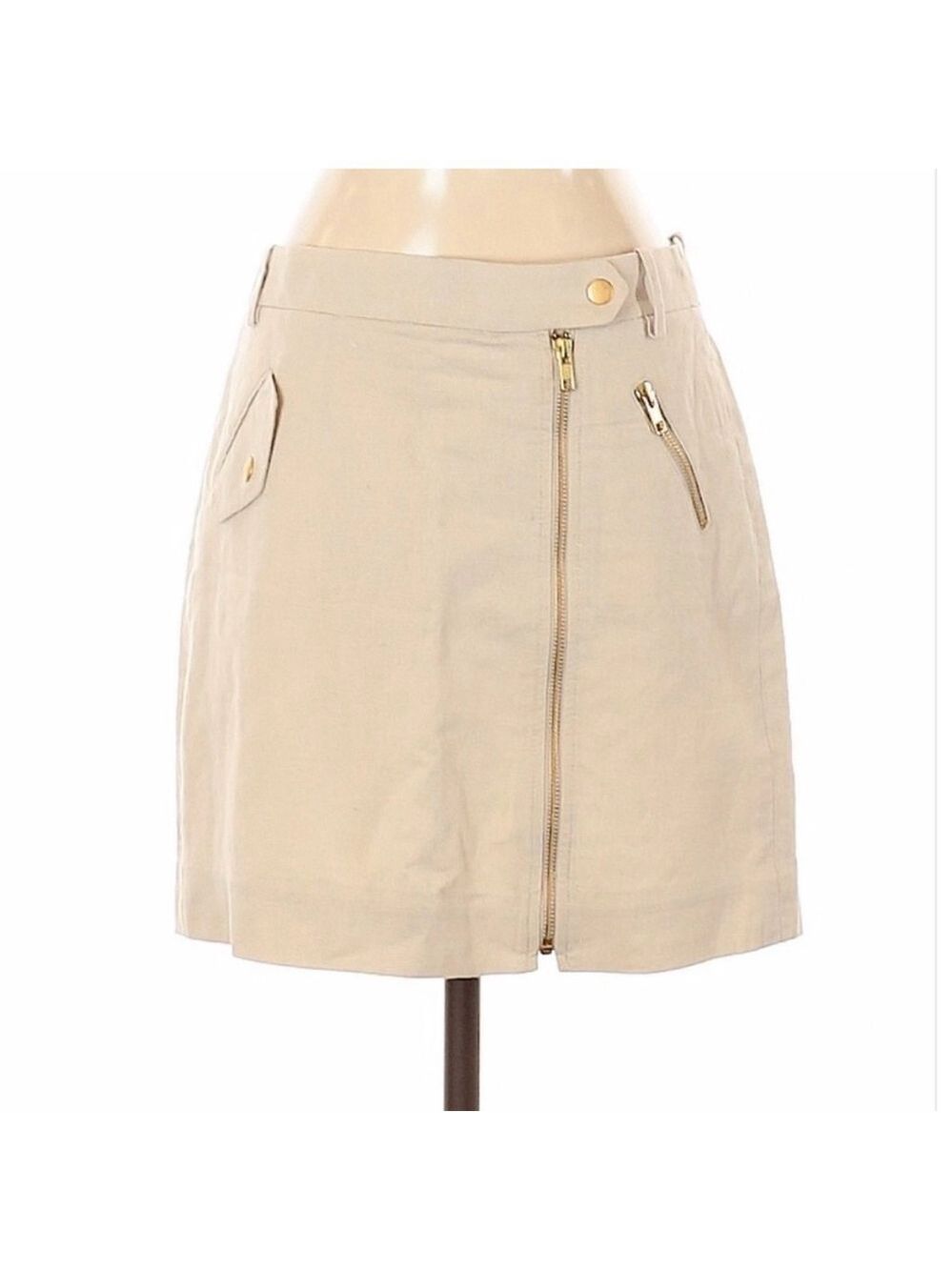 J. Crew Tan Beige Linen Utility Skirt - Picture 2 of 15